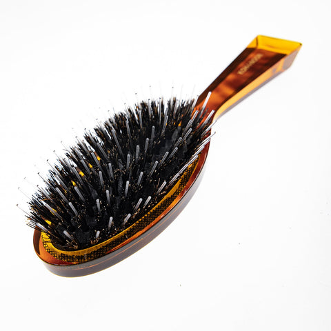 KOH-I-NOOR Tortoishell Pocket Pneumatic Hair Brush with Mixed Pins Plastic and Boar