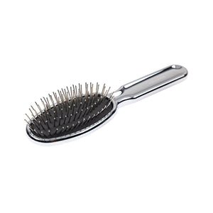 KOH-I-NOOR Metallic Large Oval Pneumatic Hair Brush  With Chrome Plated Metal Pins CHROME