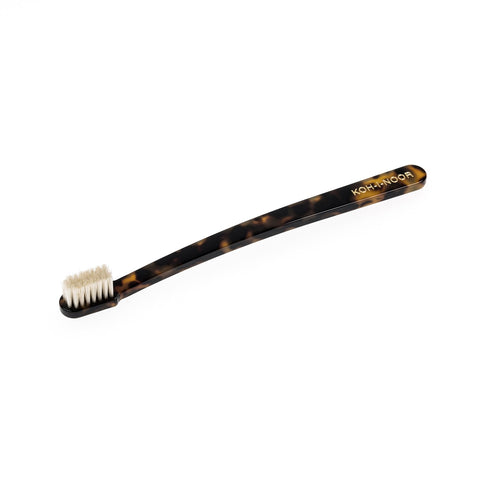 KOH-I-NOOR Coccola Tiny Head Toothbrush Medium Natural Bristles HAVANA GREEN