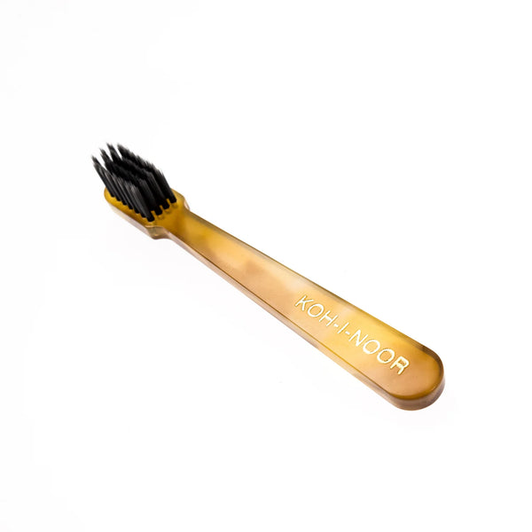 KOH-I-NOOR (715H) Travel Toothbrush with Synthetic Charcoal Bristles - Soft - Mini