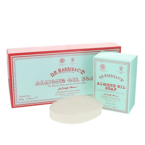 D R Harris Almond Oil Bath Soap Box Set 3 x 150g