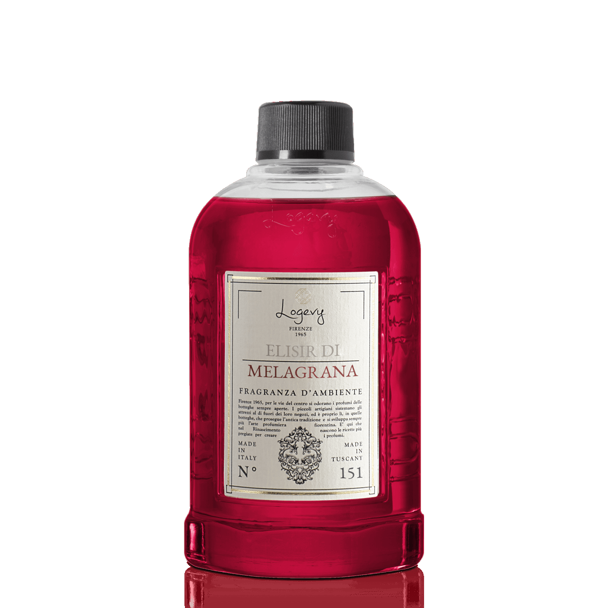 LOGEVY Room Diffuser Refill Bottle ELISIR DI MELAGRANA - Pomegranate Elixir (500ml)