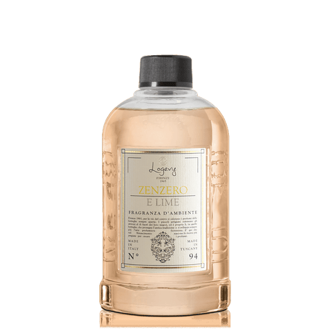 LOGEVY Room Diffuser Refill Bottle ZENZERO E LIME - Ginger and Lime (500ml)