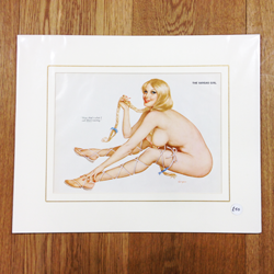 Vargas "Now that's what..." Mounted Pin-Up 32 x 39cm