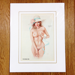 Vargas "And a pinch" Mounted Pin-Up 32 x 39cm