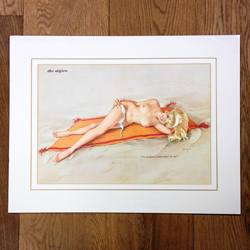 Vargas "I'm not afraid of" Mounted Pin-Up 52 x 39cm