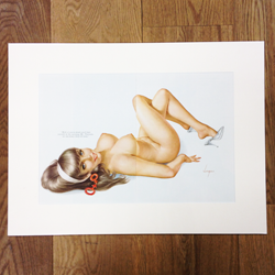 Vargas "...we could always sleep till noon" Mounted Pin-Up 52 x 39cm