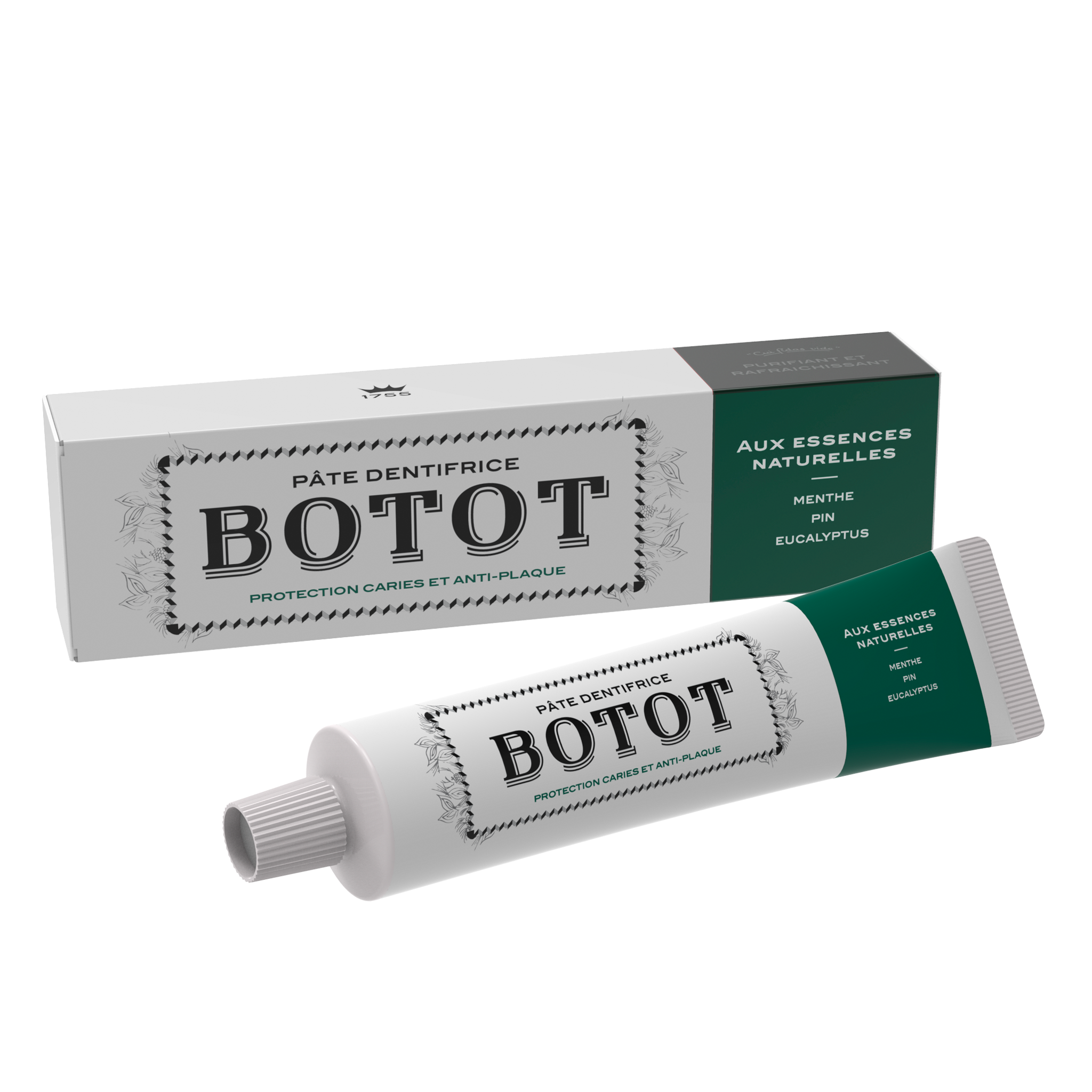 BOTOT Toothpaste GREEN Mint, Pine, Eucalyptus  (75ml)