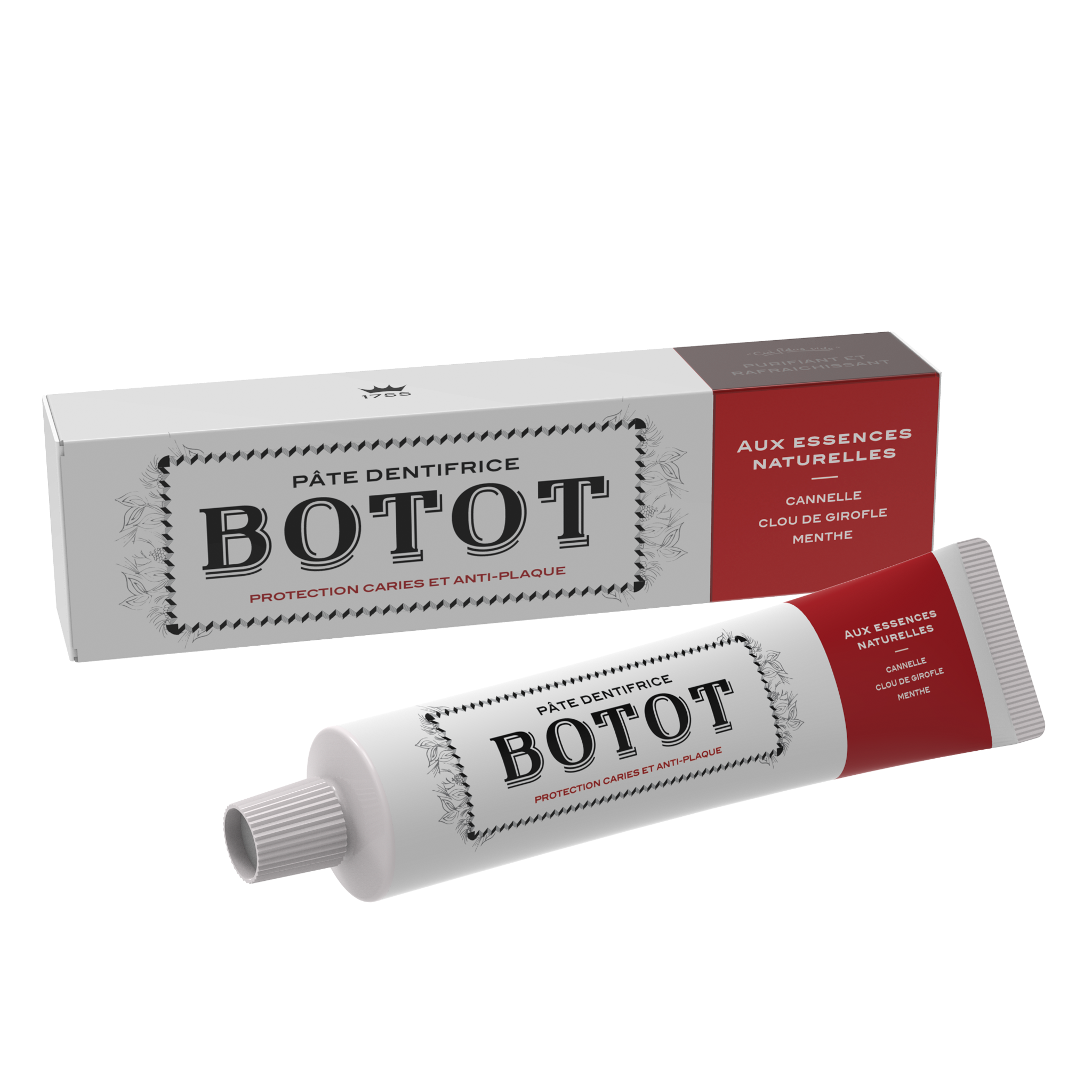 BOTOT Toothpaste RED Cinnamon, Clove, Mint (75ml)