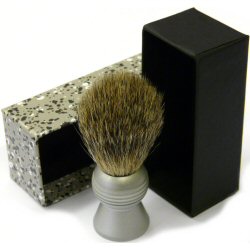 Czech & Speake Brushed Aluminium Travel Shaving Brush Best Badger Hair