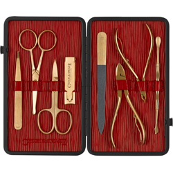 Czech & Speake Gold Manicure Set - Black / Red